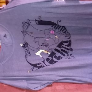 Disney Gray Short Sleeve Tee with Black and Pink Design
